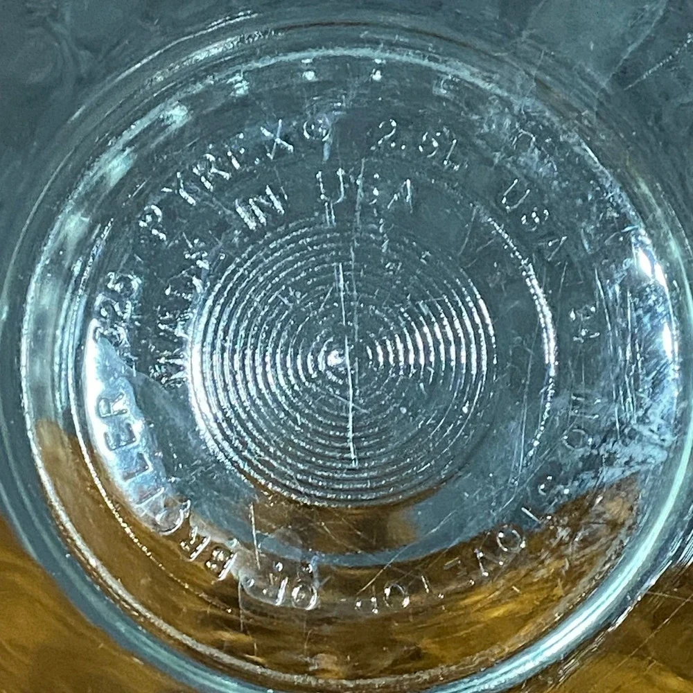 Pyrex 325 Clear‎ Glass Ribbed Mixing Bowl 2.5L Made in USA Vintage Kitchenware